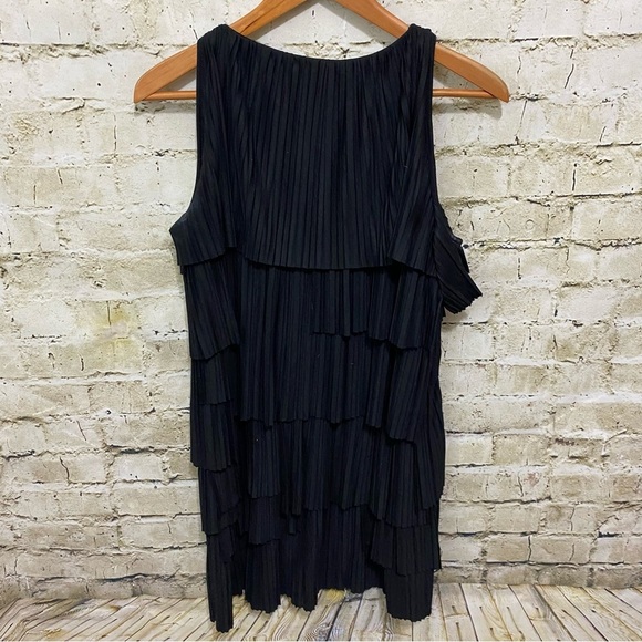 Banana Republic Black Ruffle Pleated Sleeveless Dress - Picture 3 of 5